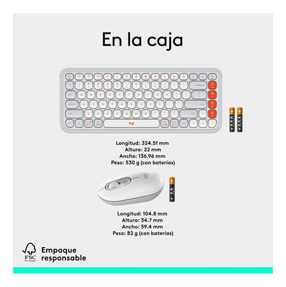 Kit Teclado Mouse Logitech Pop Icon Español Blanco
