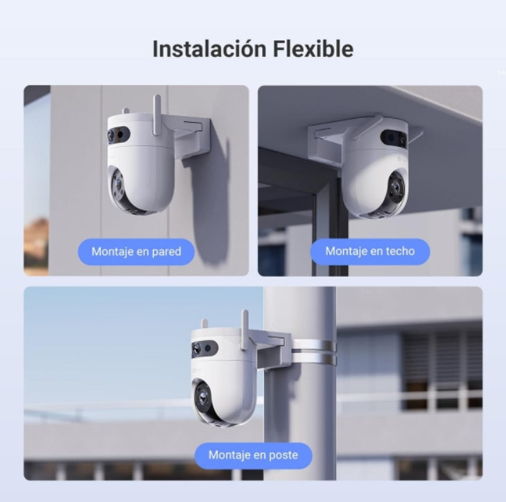 Cámara Panorámica Pt 360 Wifi H9c Dual 2k Exterior Ia Ezviz