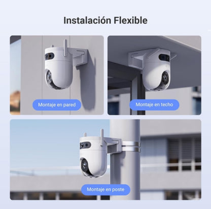 Cámara Panorámica Pt 360 Wifi H9c Dual 2k Exterior Ia Ezviz