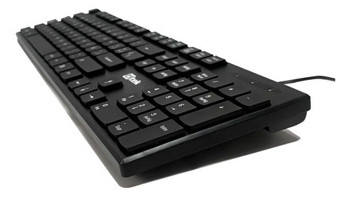 Teclado Alámbrico Usb Slim Plug And Play Multimedia Pack 2 Negro Español Latinoamérica