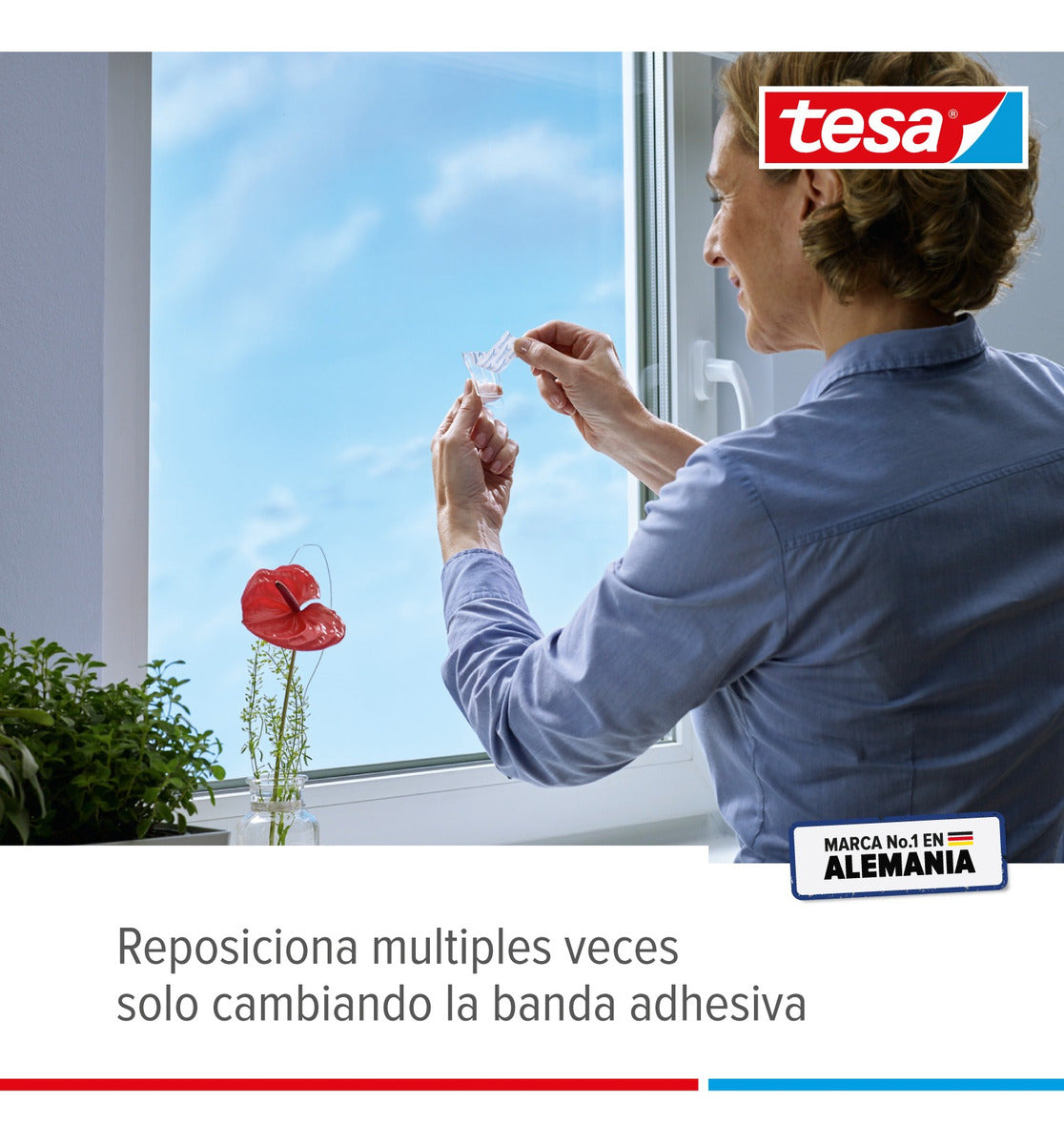 Pack X 2 Gancho Adhesivo Superficies Transparentes Tesa