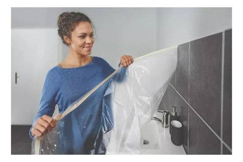 Plástico Protector Antiderrame Adhesivo 25m X 1.40m Tesa