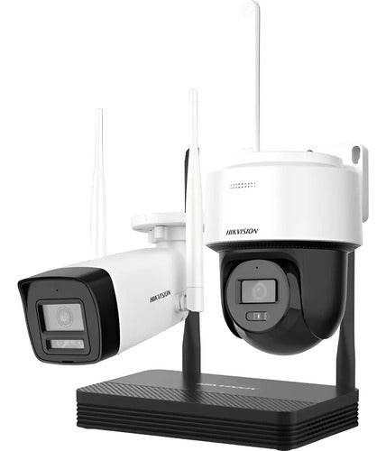 Kit Nvs Hikvision Nks422w03h Wifi 2mp Cámara Pt Audio Blanco
