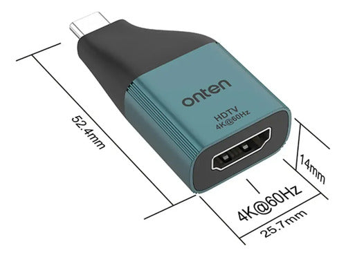 Adaptador Usb-c A Hdmi 4k 60hz Compacto Onten Otn-uc102