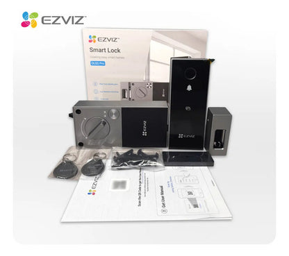 Cerradura Inteligente Dl03 Rim Lock, Teclado Wifi Bt Ezviz Color Negro/gris