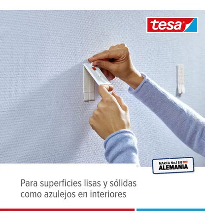 Clavo Adhesivo Ajustable Pared Pintada 2kg Tesa Pack 2 Blanco