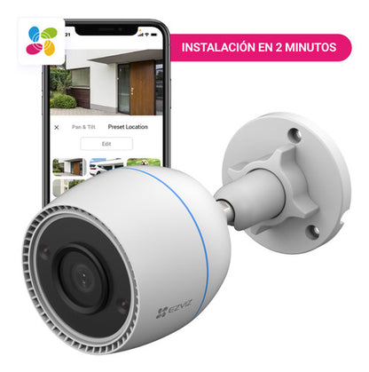 Camara Seguridad Fija Exterior Wifi H3c 2mp Con Ia Ezviz Blanco