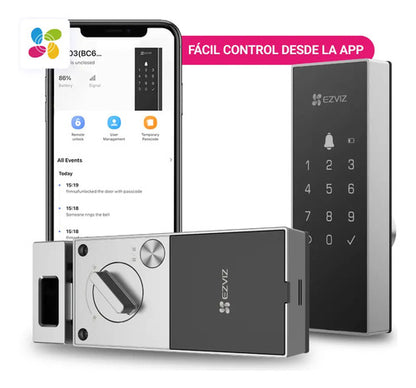 Cerradura Inteligente Dl03 Huella Código Acceso Ezviz Negro/gris