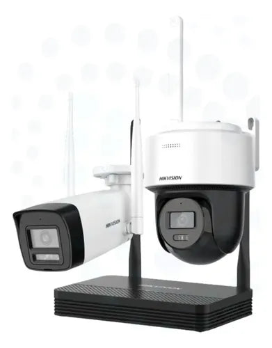 Kit Hikvision Nvs + 2 Camaras Ip Wifi Easylink 4mp Exterior Color Blanco