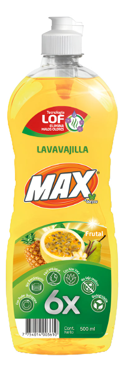 Lavaloza Liquido Max 500ml Alto Rendimiento Aroma Frutal