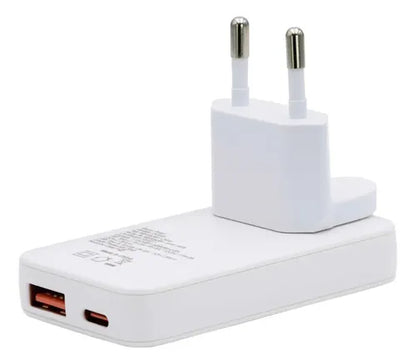 Cargador Pared Rápido Ultra Plano Tipo C + Usb 45w Philco Blanco