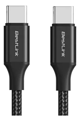Cable Usb-c A Usb-c 240w Trenzado 1 Metro Carga Rápida Negro
