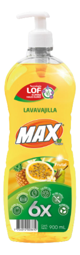 Lavaloza Liquido Max 900ml Alto Rendimiento Aroma Frutal