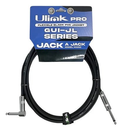 Cable Ulink 6.3mm Plug Macho En L 6mts Negro Profesional Audio