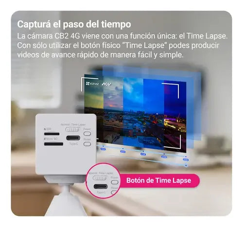 Cámara Inteligente Magnetica Con Batería Cb2 4g 1080p Ezviz Negro