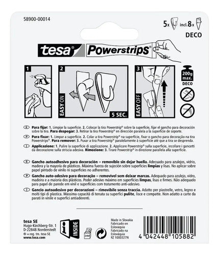 Gancho Adhesivos Decoración Transparentes 5 Unidades Tesa Transparente