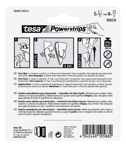 Gancho Adhesivos Decoración Transparentes 5 Unidades Tesa Transparente