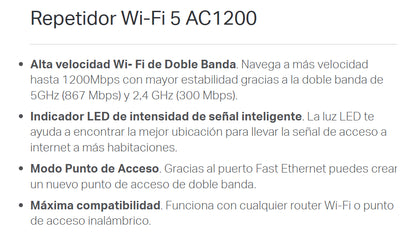 Repetidor Wi-fi Mesh Ac1200 Tp Link Re305 Doble Banda