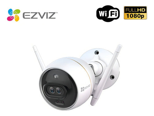 Cámara Seguridad Exterior Wifi C3x 2mp Visión Nocturna Ezviz Blanco