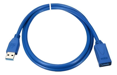Cable Usb 3.0 Extensión Macho A Hembra Usb 3.0 1.8 Mts Azul