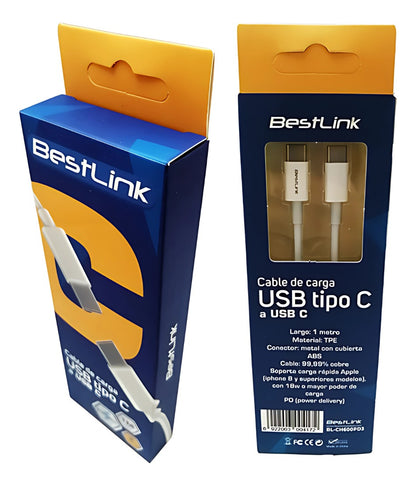 Cable Usb Tipo C Carga Y Trasmisión Rápida 1 Metros Bestlink