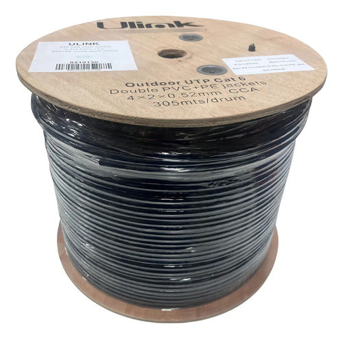 Pack 2 Cables Red Rj45 Cat 6 Exterior Pvc 305m 23 Awg Cca