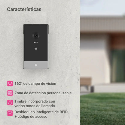 Video Portero Wifi Ezviz Smart Home Hp7 2k 3mp Doorphone Color Gris Oscuro