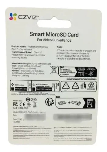 Tarjeta Memoria Ezviz Cscmt 64 Gb Micro Sd Alta Velocidad