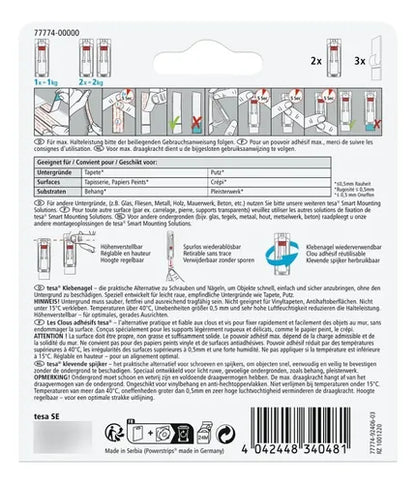 Blíster Clavo Adhesivo Ajustable Pared Yeso 1kg X8 U. Blanco