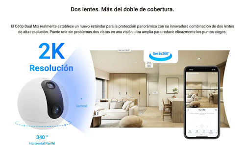 Cámara Seguridad Motorizada Wifi C60p Dual Mix 2k Ezviz - Blanco