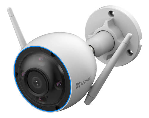 Camara Ip Wifi 3mp H3 Audio Color Nocturno Sirena Ia Ezviz Color Blanco Deteccion Personas Y Vehiculos Con Ia
