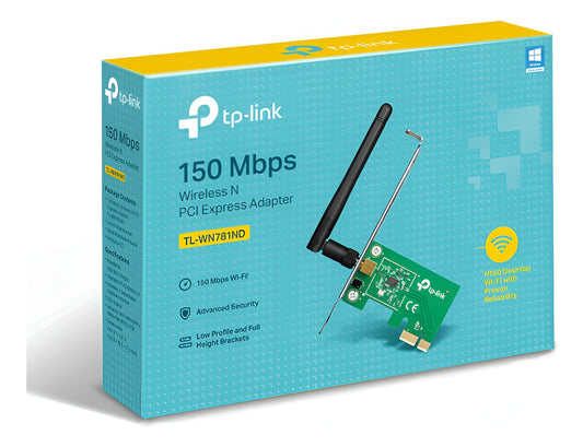 Adaptador Tplink Tlwn781nd Inalámbrico Pci Express N 150mbp