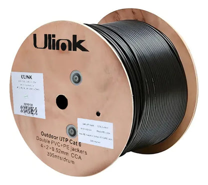Pack 2 Cables Red Rj45 Cat 6 Exterior Pvc 305m 23 Awg Cca