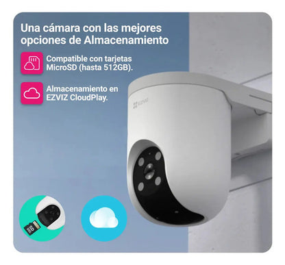 Cámara Panorámica Pt 360 Wifi H8c Pro 2k Ia Ezviz Blanco