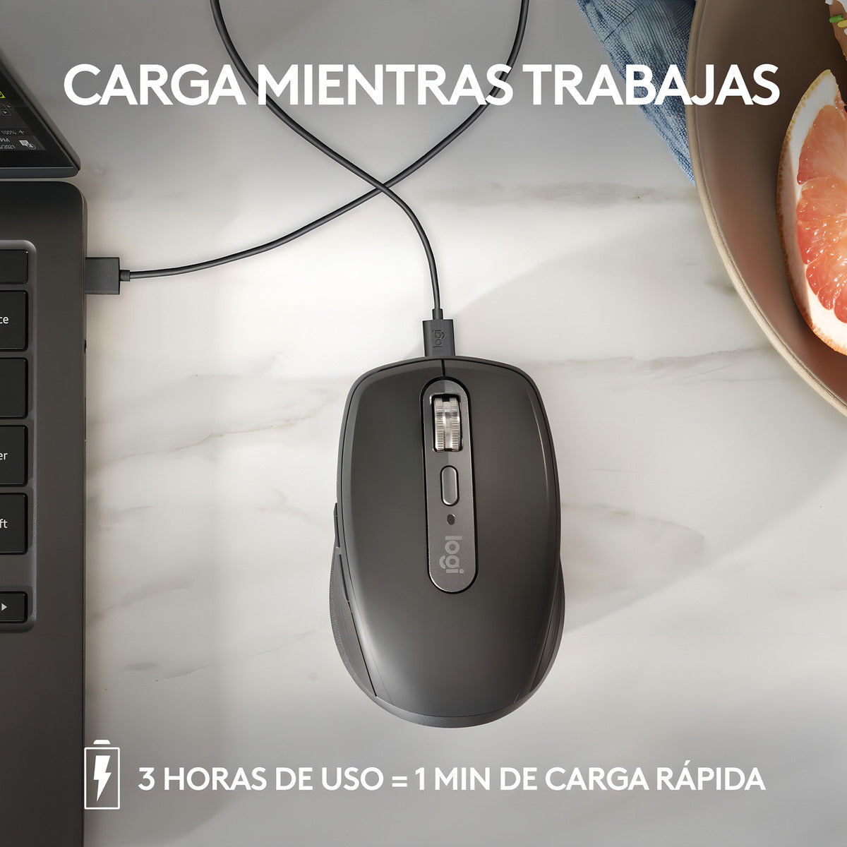 Mouse Inalámbrico Recargable Mx Anywhere 3s 8000 Dpi Rosa