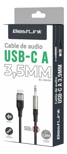 Adaptador Audio Usb-c A Jack 3,5 Mm 1.2m Audio Estéreo
