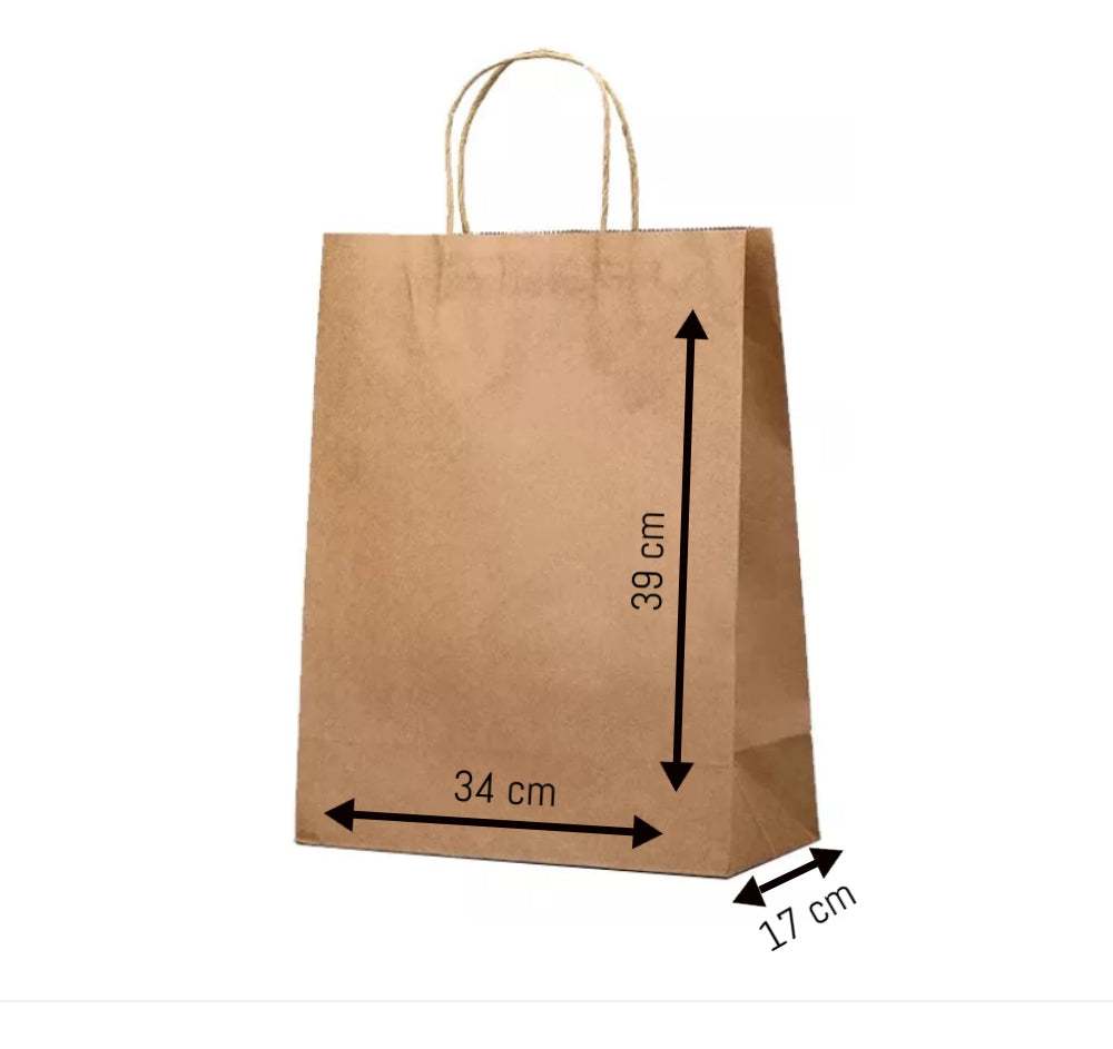 Bolsa Papel Kraft Manilla 34 X 17 X 39 Pack 10 Unidades