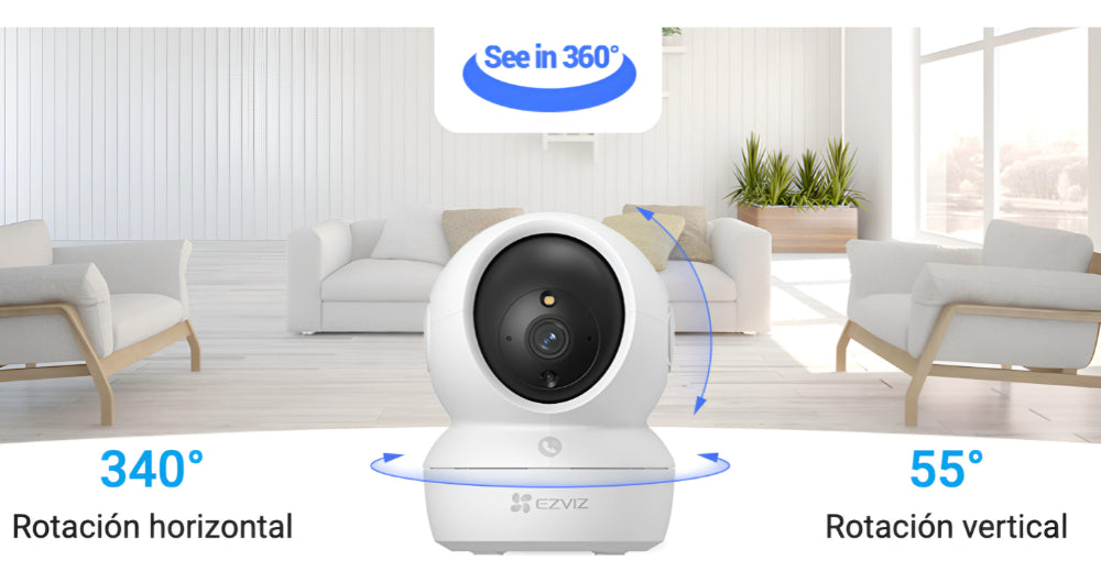 Cámara Seguridad Wifi Ezviz Interior H6c Pro 2k Detección Ia