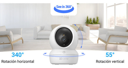 Cámara Seguridad Wifi H6c Pro 2k Con Micro Sd 64 Gb Ezviz Blanco