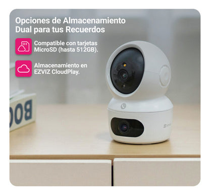 Cámara Pt Inteligente Wifi H7c Dual 2k + Panoramica Ezviz - Blanco