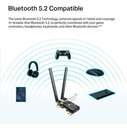 Adaptador Pcie Ax1800 Wi-fi 6 Bluetooth 5.2 Tp-link