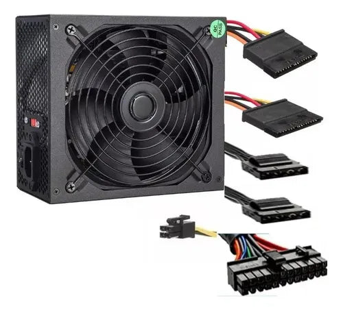 Fuente Poder Computadora Atx 650w Piv Conector 24 Pines X2 U Negro