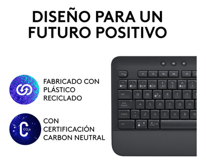 Teclado Bluetooth Signature K650 Ergonómico Negro Logitech