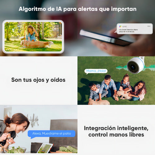 Cámara Seguridad Exterior Wifi H3c 2mp Visión Nocturna Ezviz Blanco