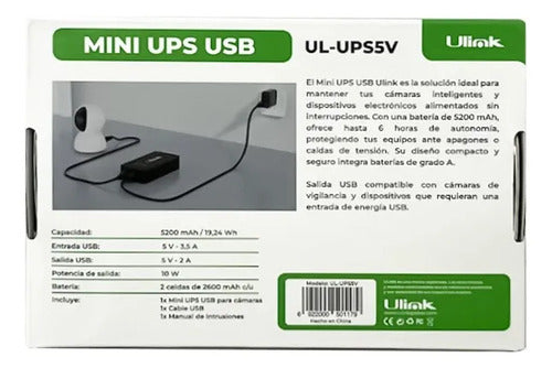 Mini Ups 5200mah 5v 2a Respaldo Energía Wifi Router Ulink Negro