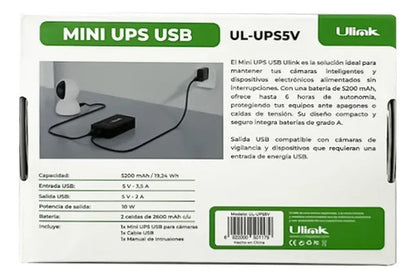 Mini Ups 5200mah 5v 2a Respaldo Energía Wifi Router Ulink Negro