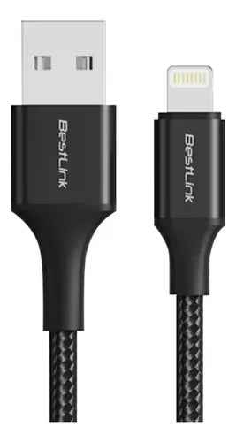 Cable Carga Rápida Usb-a A Lightning 2,4a Trenzado Bestlink Negro