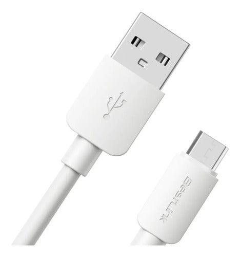 Cable Usb-a A Micro Usb 1m Bestlink 2.4a 12w Carga Rápida Pvc Blanco