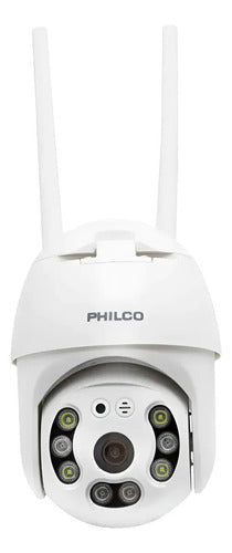 Cámara Seguridad Impermeable Wifi Philco Ip Ptz Movimiento Infrarrojo Color Blanco