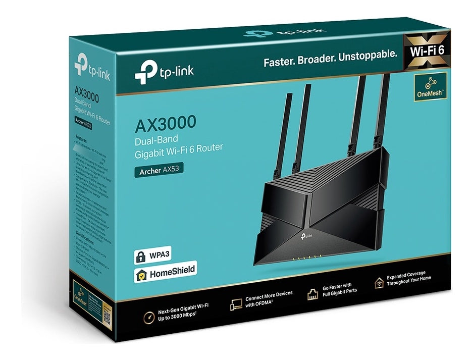 Router Tp-link Gigabit Dual Band Ax3000 Archer Ax53 Negro